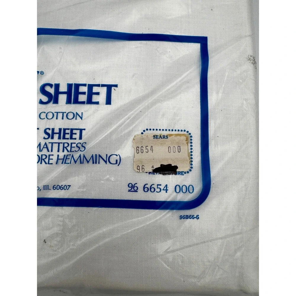 Vintage Sears Perma-Prest Twin Flat Sheet New Sealed NOTE